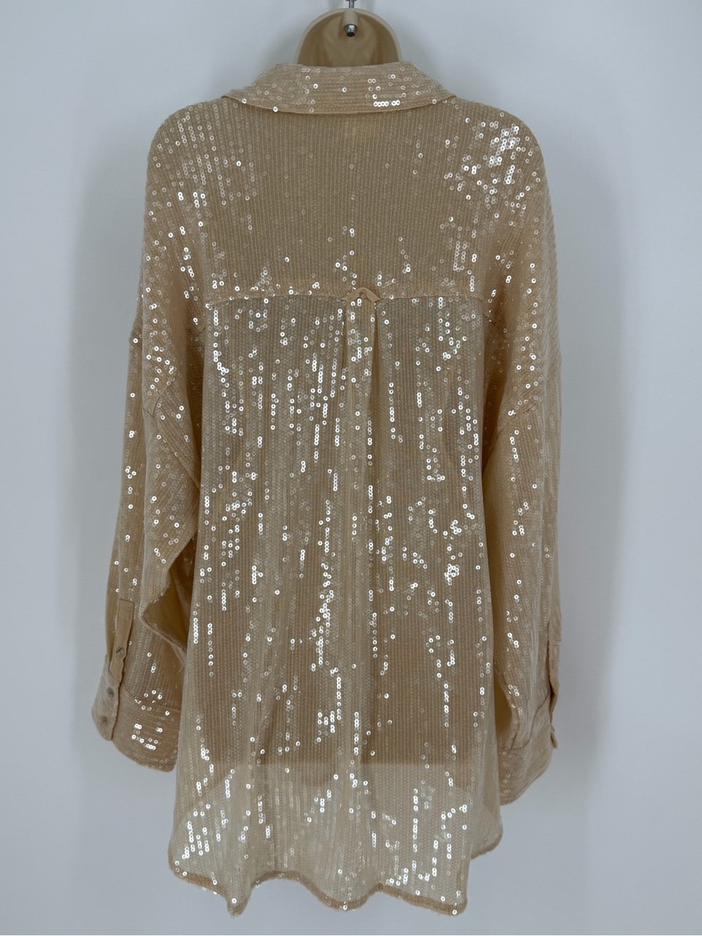 Pilcro Gold Sequin Button Front Blouse - Picture 8 of 13